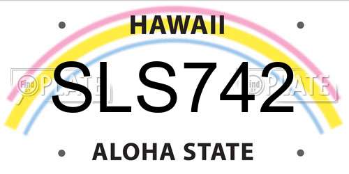 SLS742 Hawaii License Plate