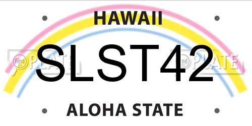 SLST42 Hawaii License Plate
