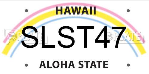 SLST47 Hawaii License Plate