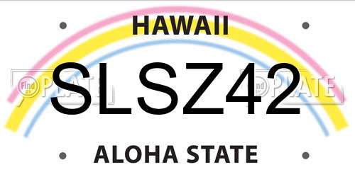SLSZ42 Hawaii License Plate