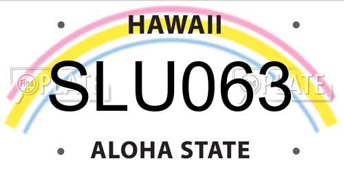 SLU063 Hawaii License Plate