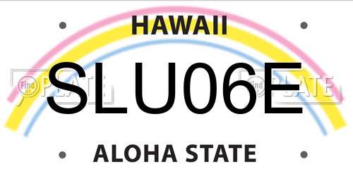 SLU06E Hawaii License Plate