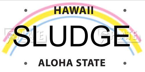 SLUDGE Hawaii License Plate