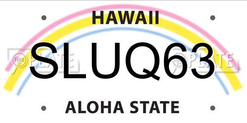 SLUQ63 Hawaii License Plate