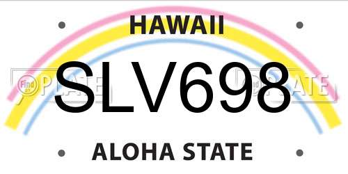 SLV698 Hawaii License Plate