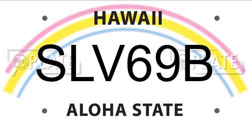 SLV69B Hawaii License Plate