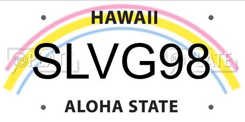 SLVG98 Hawaii License Plate