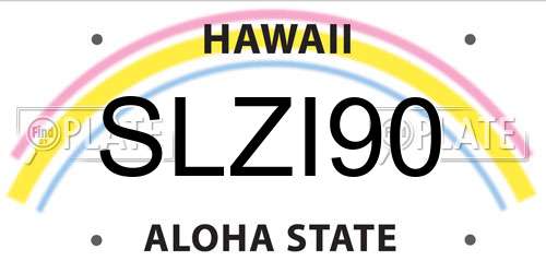 SLZI90 Hawaii License Plate