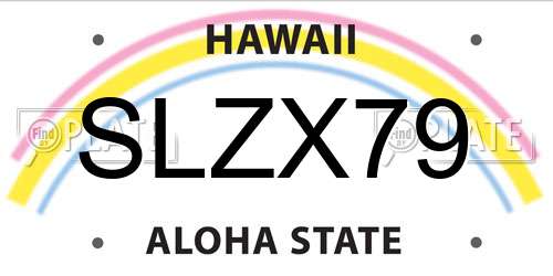 SLZX79 Hawaii License Plate