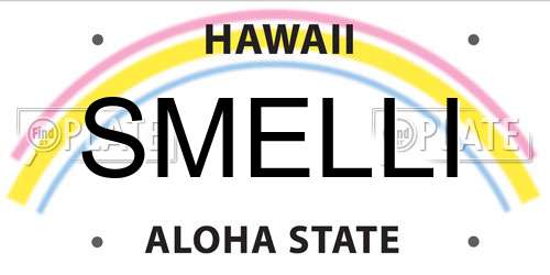SMELLI Hawaii License Plate
