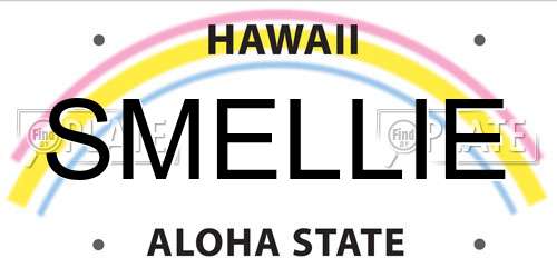 SMELLIE Hawaii License Plate