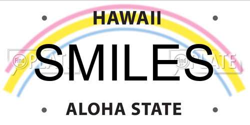 SMILES Hawaii License Plate