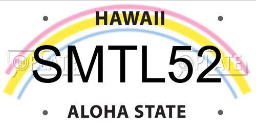 SMTL52 Hawaii License Plate