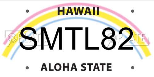 SMTL82 Hawaii License Plate