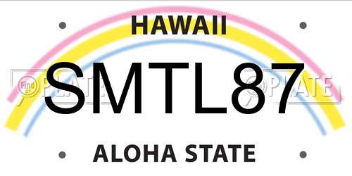 SMTL87 Hawaii License Plate
