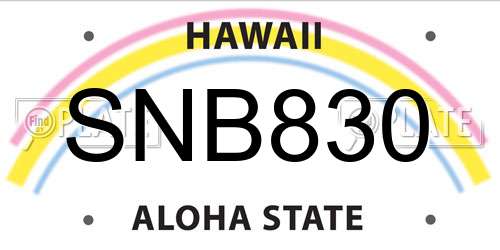 SNB830 Hawaii License Plate