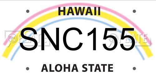 SNC155 Hawaii License Plate