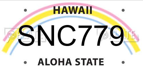SNC779 Hawaii License Plate
