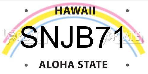 SNJB71 Hawaii License Plate