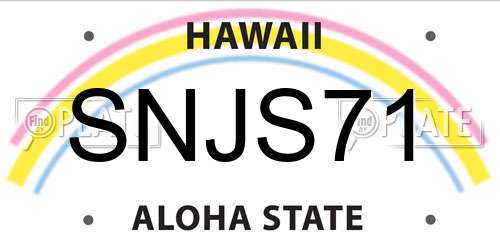 SNJS71 Hawaii License Plate