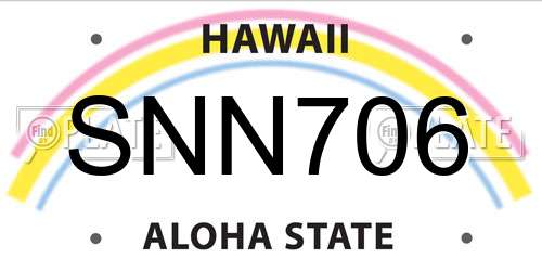 SNN706 Hawaii License Plate