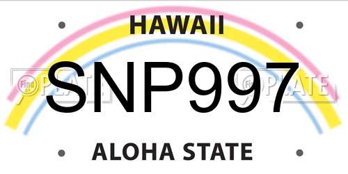 SNP997 Hawaii License Plate