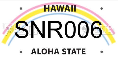 SNR006 Hawaii License Plate