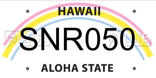 SNR050 Hawaii License Plate
