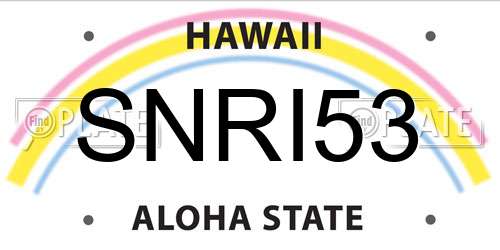 SNRI53 Hawaii License Plate