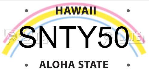 SNTY50 Hawaii License Plate