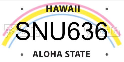 SNU636 Hawaii License Plate