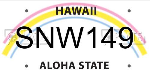 SNW149 Hawaii License Plate