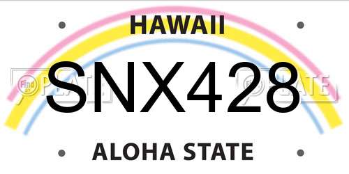 SNX428 Hawaii License Plate