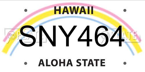 SNY464 Hawaii License Plate