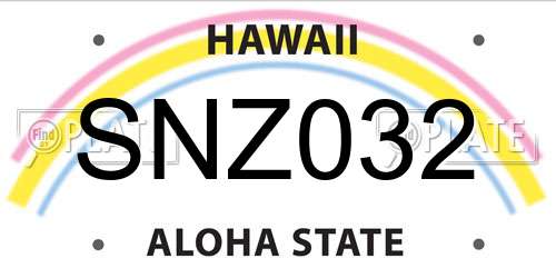SNZ032 Hawaii License Plate