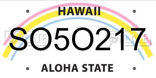 SO5O217 Hawaii License Plate