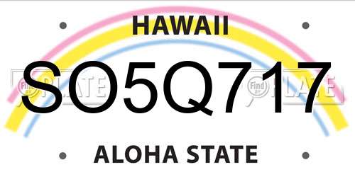 SO5Q717 Hawaii License Plate