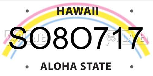 SO8O717 Hawaii License Plate