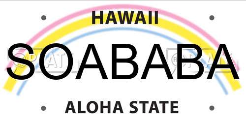 SOABABA Hawaii License Plate
