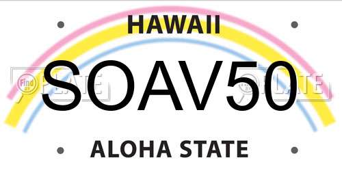 SOAV50 Hawaii License Plate