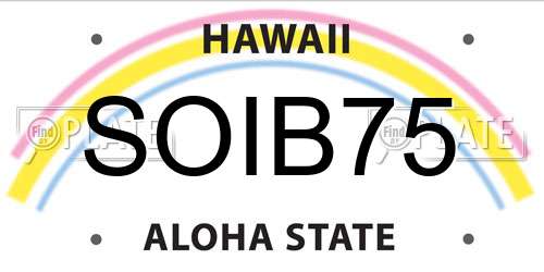 SOIB75 Hawaii License Plate