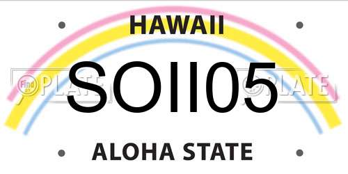 SOII05 Hawaii License Plate