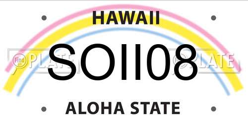 SOII08 Hawaii License Plate