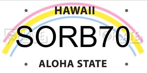 SORB70 Hawaii License Plate