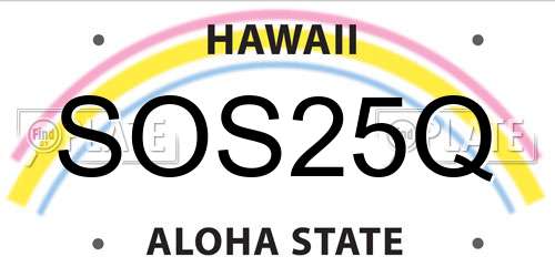 SOS25Q Hawaii License Plate