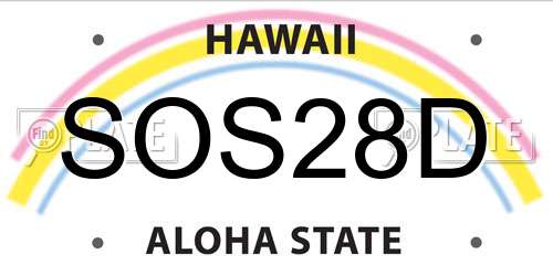 SOS28D Hawaii License Plate