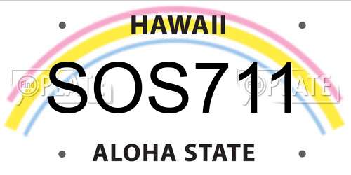 SOS711 Hawaii License Plate