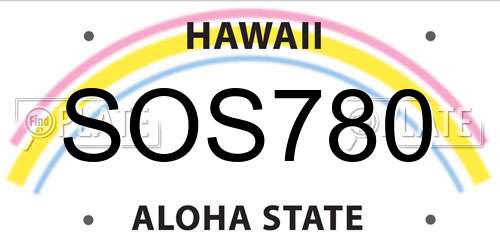 SOS780 Hawaii License Plate