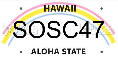 SOSC47 Hawaii License Plate