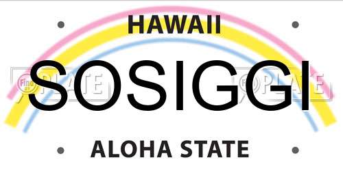 SOSIGGI Hawaii License Plate